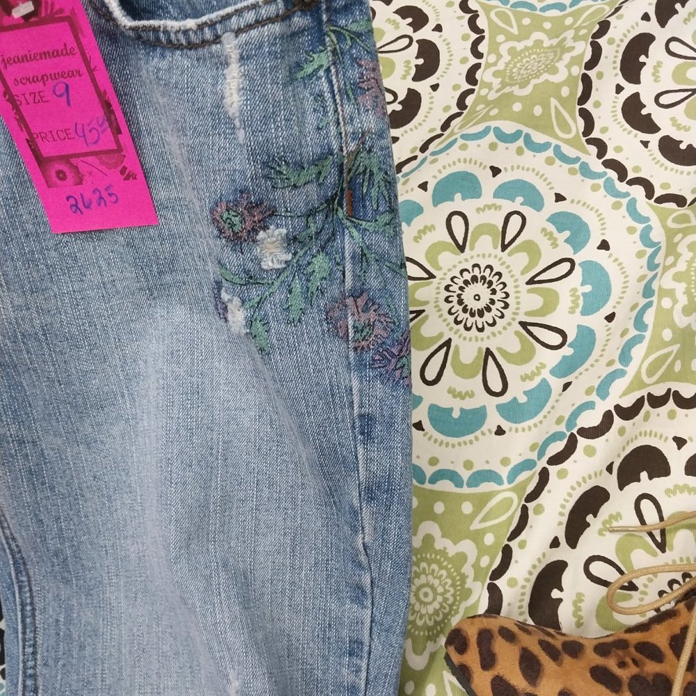 2524 Size 9j Duck Head 100% Cotton Upcycled Bell-Bottoms - Picture 2 of 7